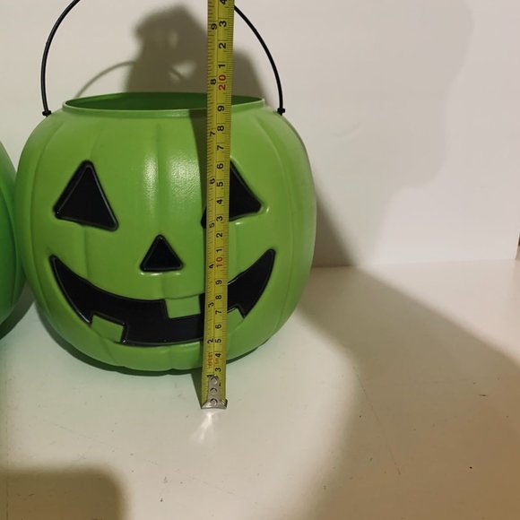 Vintage General Foam Plastics USA Green Halloween Buckets Set Of 2 - Picture 10 of 12